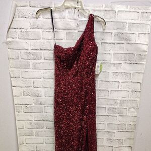 Windsor Red Sequin One Shoulder Dress